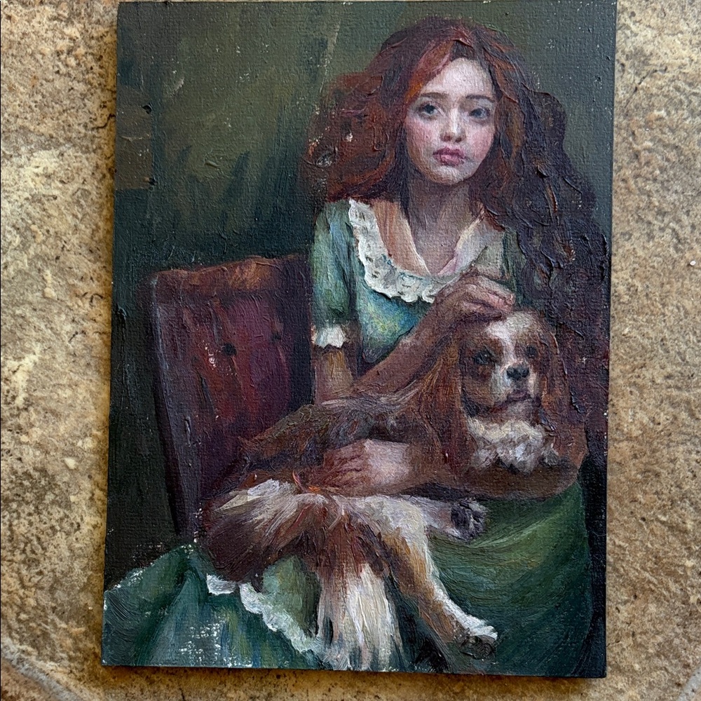 Classic Art Portrait of Woman in Green Dress